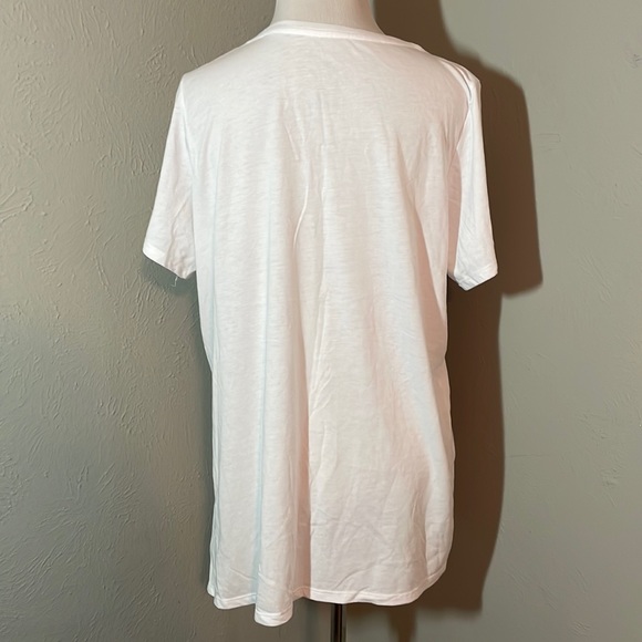 The Nike Tee in White V-Neck with Silver Nike Lettering - Picture 2 of 5